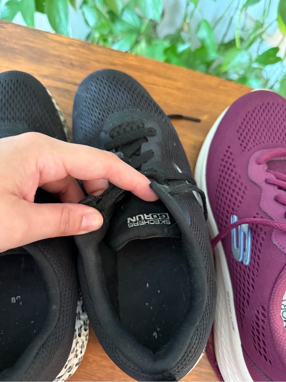 Skechers Lightweight Women's Athletic Sneakers - Plum & Black cheetah size 7.5 - Picture 7 of 11